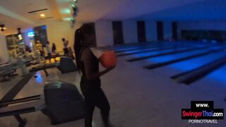 Amateur teen couple bowling and blowjob