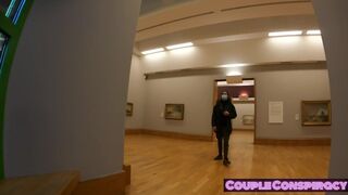 Flashing in the public busy museum got caught by security