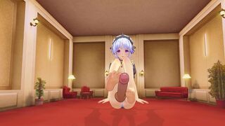 3D HENTAI Maid fingering your cock with her feet until you cum