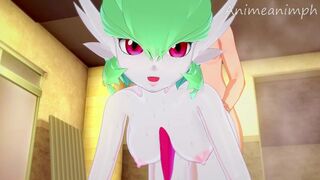 Pokemon Trainer Gives Exp to his Gardevoir to Raise Her Level to 100 - Anime Hentai 3d