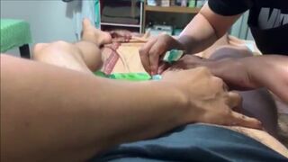 AsianMassageMaster dot com: 4 Hands Massage, Waxing and Fucking During An Asian Massage at Asian Spa