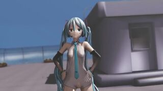 【MMD】Criminal Miku v2 - Cake by the Ocean【R-18】