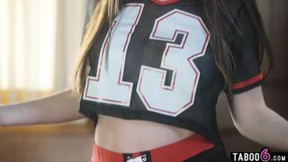 Cheerleader stepdaughter gets with dad