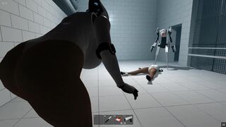 Haydee [PornPlay Hentai game] Ep.2 Big boobs android girl fighting bad robot