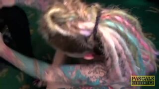Inked Piggy Mouth Bangs And Swallows Cum