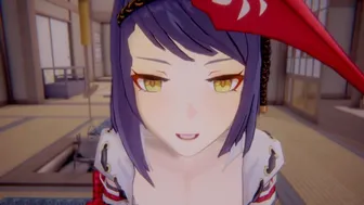Kujou Sara X Arataki Itto Genshin Impact 3D HENTAI Shortver Part 3/6