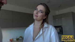 Fetish blonde throats and gets ass fucked