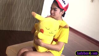 Pikachu Thai ladyboy cutie BJ and anal