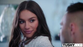 TUSHY Gorgeous brunette April has intense anal experience