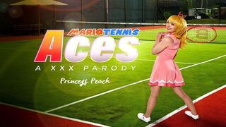 VR Cosplay X - Blonde Teen Lilly Bell as PRINCESS PEACH Wants To Be MARIO TENNIS ACE VR Porn