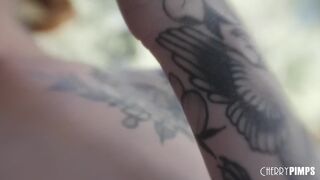 Tattooed Redhead Alt Girl Penny Archer Plays with Her Natural Tits Before A Doggystyle Fucking