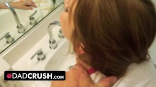 Dad Crush - Beautiful Young Redhead Step Daughter Helps Her Horny Step Dad With His Huge Boner