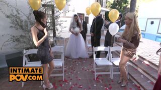 Wedding night fuck foursome with Gianna Dior, Kristen Scott and Jade Kush