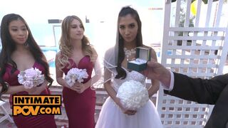 Wedding night fuck foursome with Gianna Dior, Kristen Scott and Jade Kush
