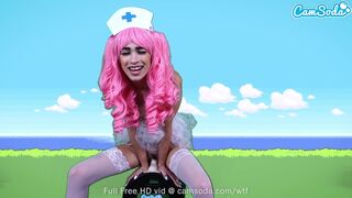 Delilah Day Cosplay As Nurse Joy from Pokémon Rides Sex Machine