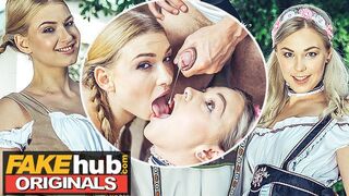 Fakehub Originals - Horny blonde Oktoberfest girls have orgasmic threesome after party
