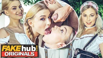 Fakehub Originals - Horny Blonde Oktoberfest Girls Have Orgasmic Threesome After Party