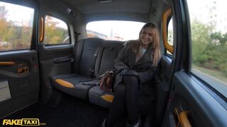 Jayla De Angelis Wraps Her Gloves Around Cabbie's Cock