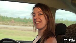 Stephanie, pregnant and sexy, exibits and gets fucked on the side of the road