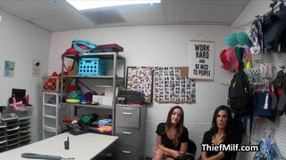 Questioning then fucking two hotties at the office