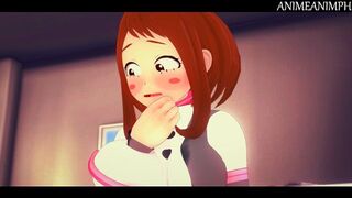 Ochaco Uraraka and Deku in their Wet Dreams - My Hero Academia 3d Hentai Animation