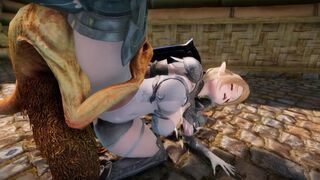 Big Breasts Elf Mama Fucked by Goblin Surrender Service Seeding Sex 3D Hentai NSFW NTR Part 3