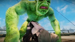 Big Breasts Elf Mama Oak Defeat by Ugly Cosplay Orc Seeding Sex 3D Hentai NSFW Part 3