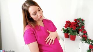 Nurse's Pregnant Belly Cum Beg