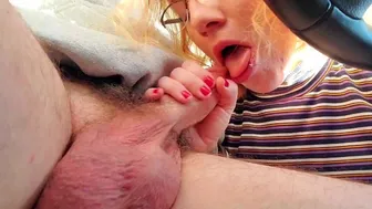 Ametuer Redhead Gives Roadhead To Stranger With Salty Cum And Gags. Public Roadhead -SugarRedXO