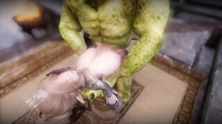 Big Breasts Elf Mama Oak Defeat by Ugly Cosplay Orc Seeding Sex 3D Hentai NSFW Part 10