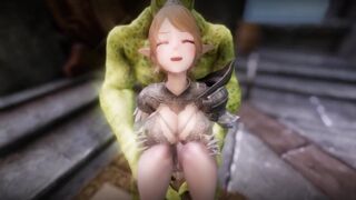 Big Breasts Elf Mama Oak Defeat by Ugly Cosplay Orc Seeding Sex 3D Hentai NSFW Part 8