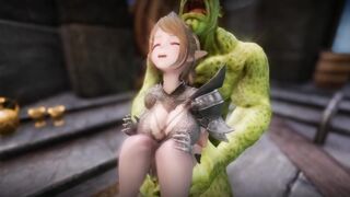 Big Breasts Elf Mama Oak Defeat by Ugly Cosplay Orc Seeding Sex 3D Hentai NSFW Part 8