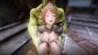 Big Breasts Elf Mama Oak Defeat By Ugly Cosplay Orc Seeding Sex 3D Hentai NSFW Part 8