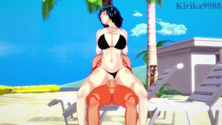 Fubuki and the old man have intense sex on the beach. - One-Punch Man Hentai