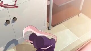 Invisible stepsister sucked stepbrother & fucked him in the bath 【Hentai 3D】