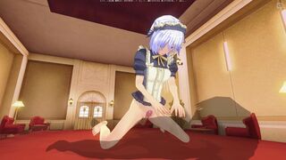 3D HENTAI Maid rubs her pussy on your cock and cums