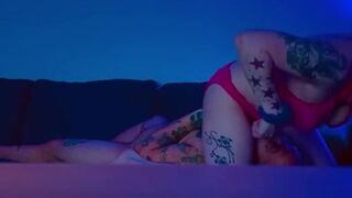 Homemade porn face fucking, tattoos, lingerie, slapping and pussy eating. Passionate sex.