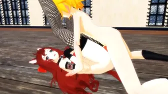 【SEX-MMD】Rin Fucks Roxie - Futanari Sex【R-18】
