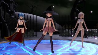 【MMD】Isokaze Hamakaze Urakaze Happy Halloween【R-18】