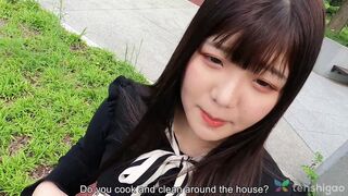 Chubby sexy Japanese amateur Madoka Watanabe in her first porn shoot, uncensored casting couch pt`