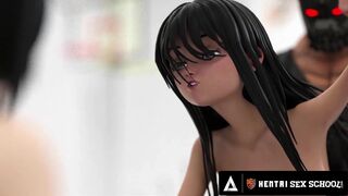 HENTAI SEX UNIVERSITY - Big Titty Hentai Schoolgirls Enjoy HARD ROUGH PUBLIC SEX COMPETITIONS!