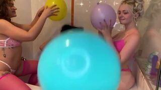 Busty sluts love playing with balloons