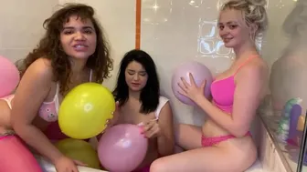 Busty sluts love playing with balloons