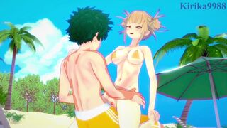 Himiko Toga and Izuku Midoriya have intense sex on the beach. - My Hero Academia Hentai