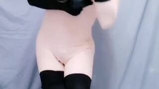 Kasnicole 004V Kigurumi Bunny Girl pantyhose pussy vibrator masturbation