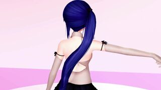 HENTAI UNDRESS NUDE GLASSES GIRL VIRTUAL YOUTUBER 神楽すず BLUE HAIR COLOR EDIT SMIXIX