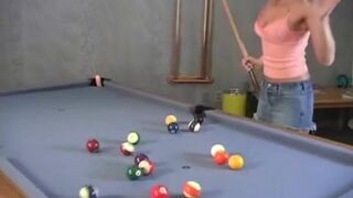 Teen slut spring thomas masturbates with dildo in pool room
