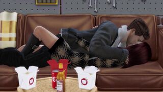Redhead Gave Blowjob to Boyfriend on the Couch Simlish Dzire S2 E1 - 3D Hentai Sex Scene