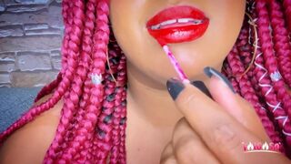 ASMR MOUTH SOUNDS WET BLOWJOB RED LIPS