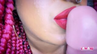 ASMR MOUTH SOUNDS WET BLOWJOB RED LIPS